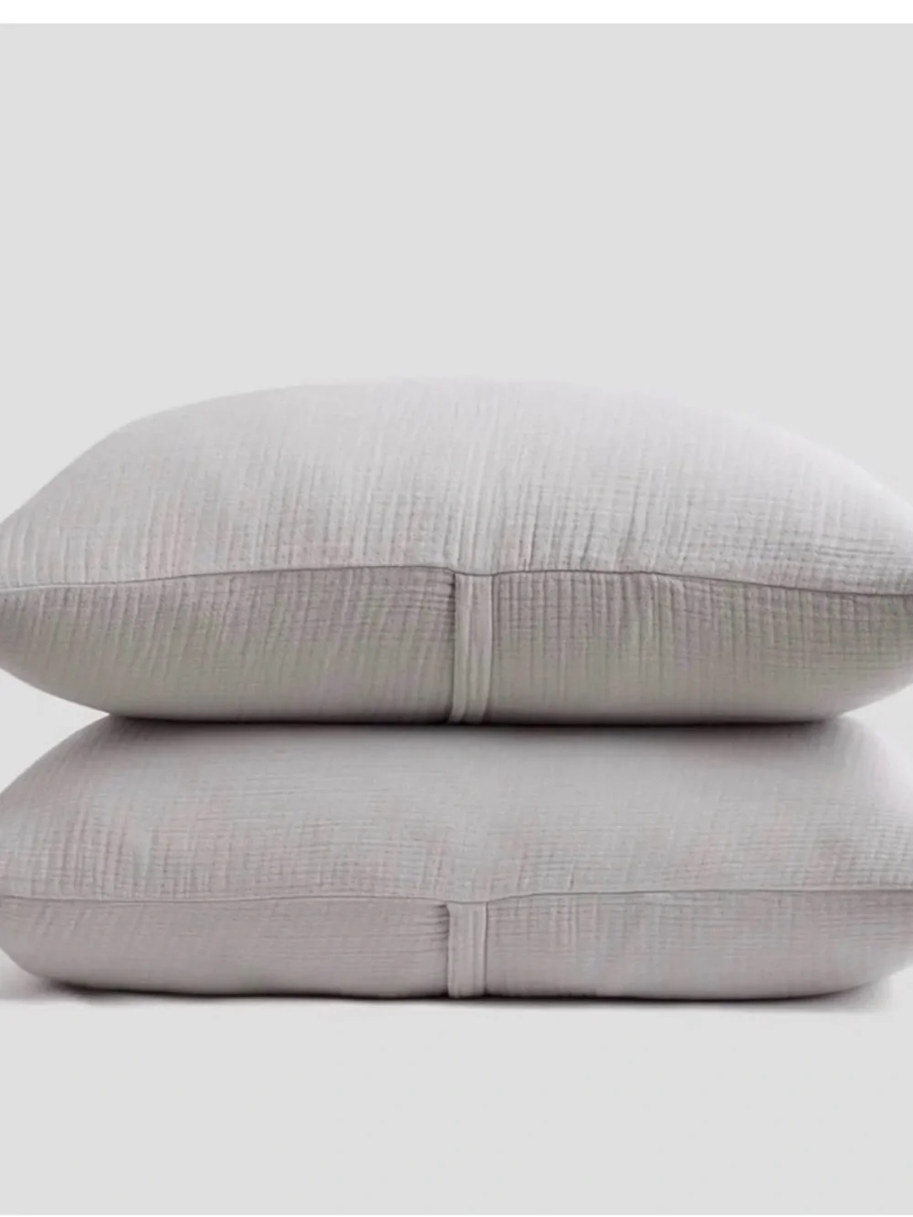 Quince Organic Cotton Airy Gauze Sham Set (2) King Shams Color: Light Gray NWOT